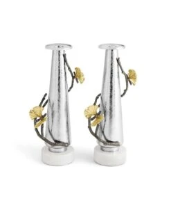 Butterfly Ginkgo 2 Piece Candleholders Set