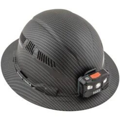 Klein Tools Klein Vented Full Brim Premium KARBN Class C Hard Hat W/ Rechargeable Headlamp 60347