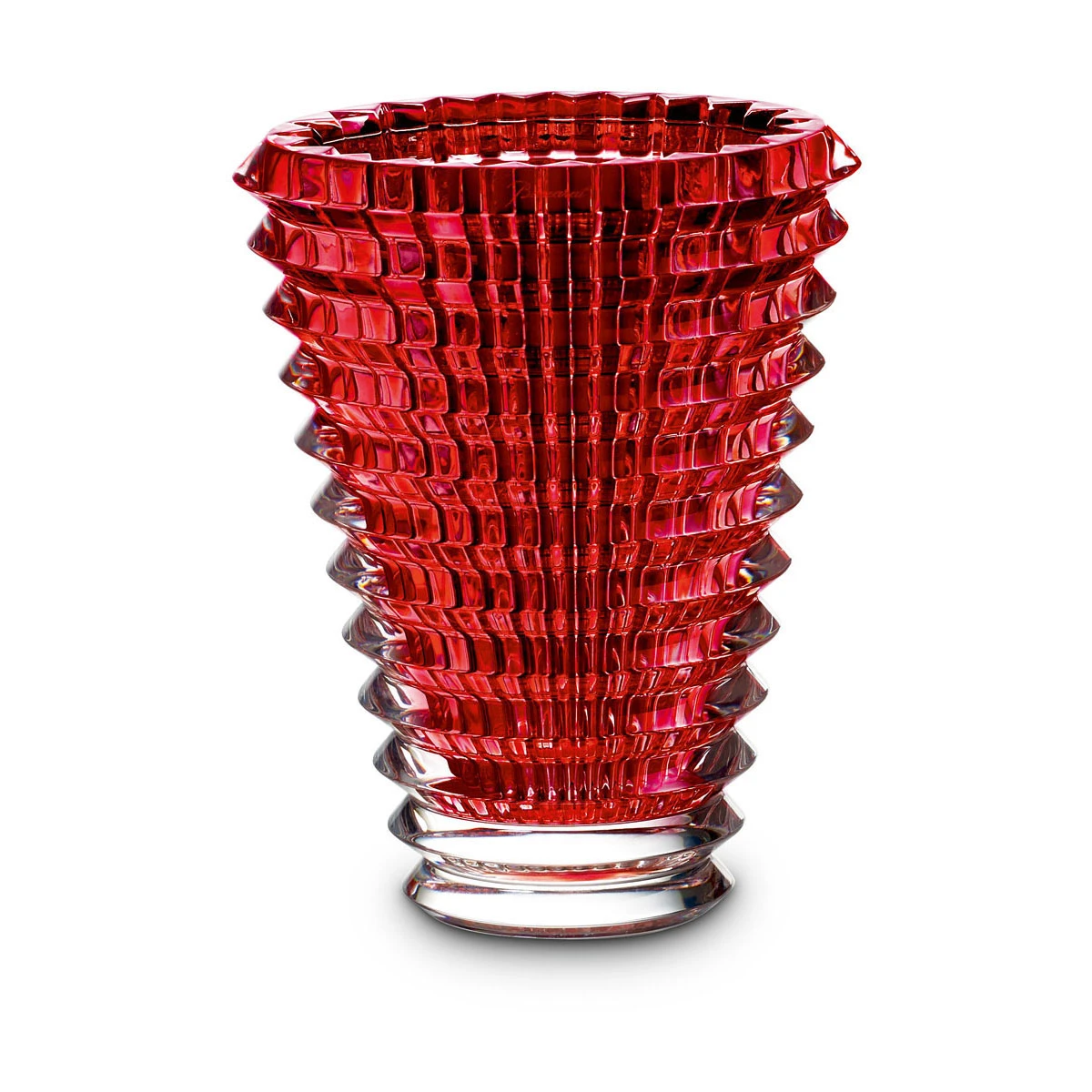Baccarat Crystal, Eye 6" Vase, Red 1 Baccarat Crystal, Eye 6" Vase, Red