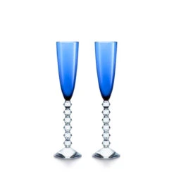 Baccarat Crystal, Vega Flutissimo Crystal Flute Blue, Pair
