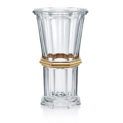 Baccarat Harcourt Straight 12.5" Vase, Gold