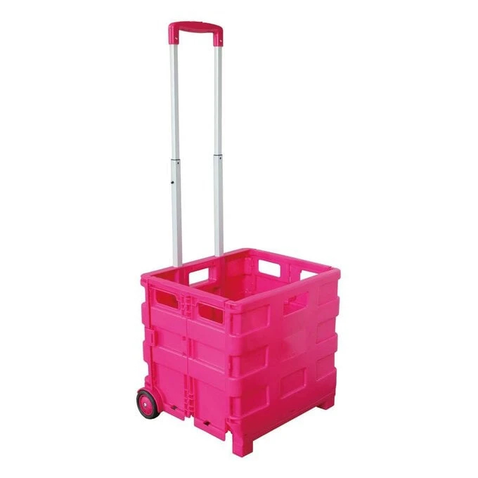 Pink Foldaway Crafters Trolley 1 Pink Foldaway Crafters Trolley