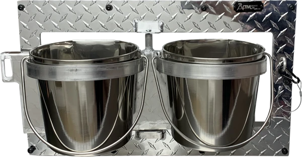 Swinging Double Diner - Dog Drink & Food Bowls For Kennel 1 Swinging Double Diner - Dog Drink & Food Bowls For Kennel