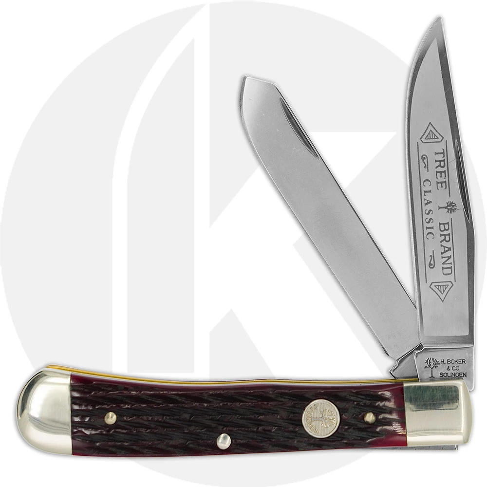 Boker Trapper Knife, Jigged Red Bone, BK-2525JRB 1 Boker Trapper Knife, Jigged Red Bone, BK-2525JRB