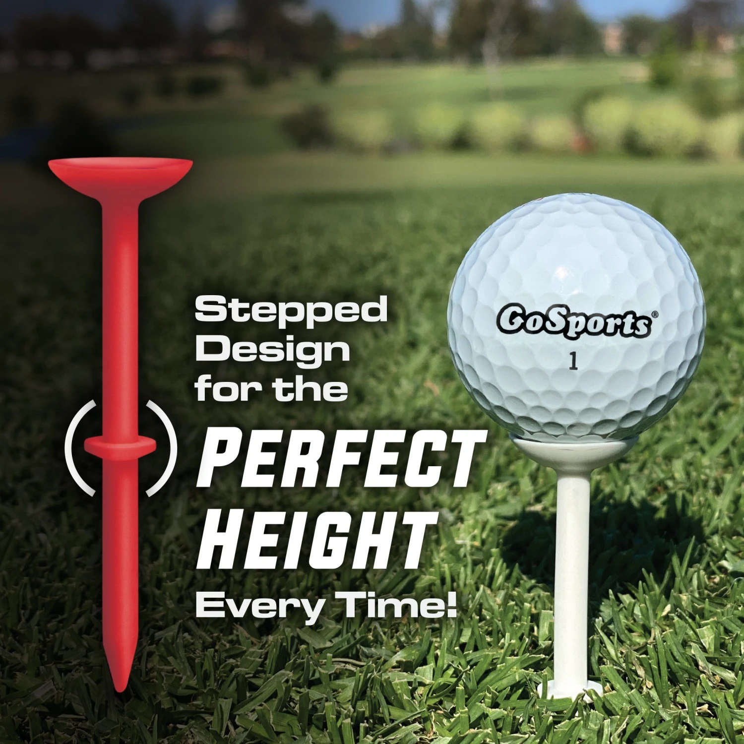 GoSports 3.25" Widemouth Stepped Plastic Golf Tees 2 GoSports 3.25" Widemouth Stepped Plastic Golf Tees - Image 2