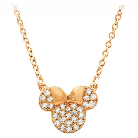 Disney CRISLU Necklace - Minnie Mouse Icon - Rose Gold 1 Disney CRISLU Necklace - Minnie Mouse Icon - Rose Gold