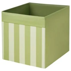 DRÖNA Box - Patterned Green/beige 13x15x13 "