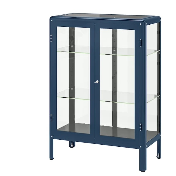 FABRIKÖR Glass-door Cabinet - Black-blue 31 7/8x44 1/2 " 1 FABRIKÖR Glass-door Cabinet - Black-blue 31 7/8x44 1/2 "