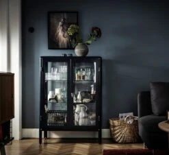 FABRIKÖR Glass-door Cabinet - Black-blue 31 7/8x44 1/2 " 9 FABRIKÖR Glass-door Cabinet - Black-blue 31 7/8x44 1/2 " -Magical Ears Collectibles Shop fabrikoer glass door cabinet black blue 0959504 pe806044 s5