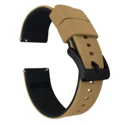 Khaki Tan Top / Black Bottom | Elite Silicone -Magical Ears Collectibles Shop khaki tan top black bottom elite silicone elite silicone barton watch bands 20mm black pvd 979889