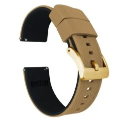Khaki Tan Top / Black Bottom | Elite Silicone -Magical Ears Collectibles Shop khaki tan top black bottom elite silicone elite silicone barton watch bands 22mm gold 130644