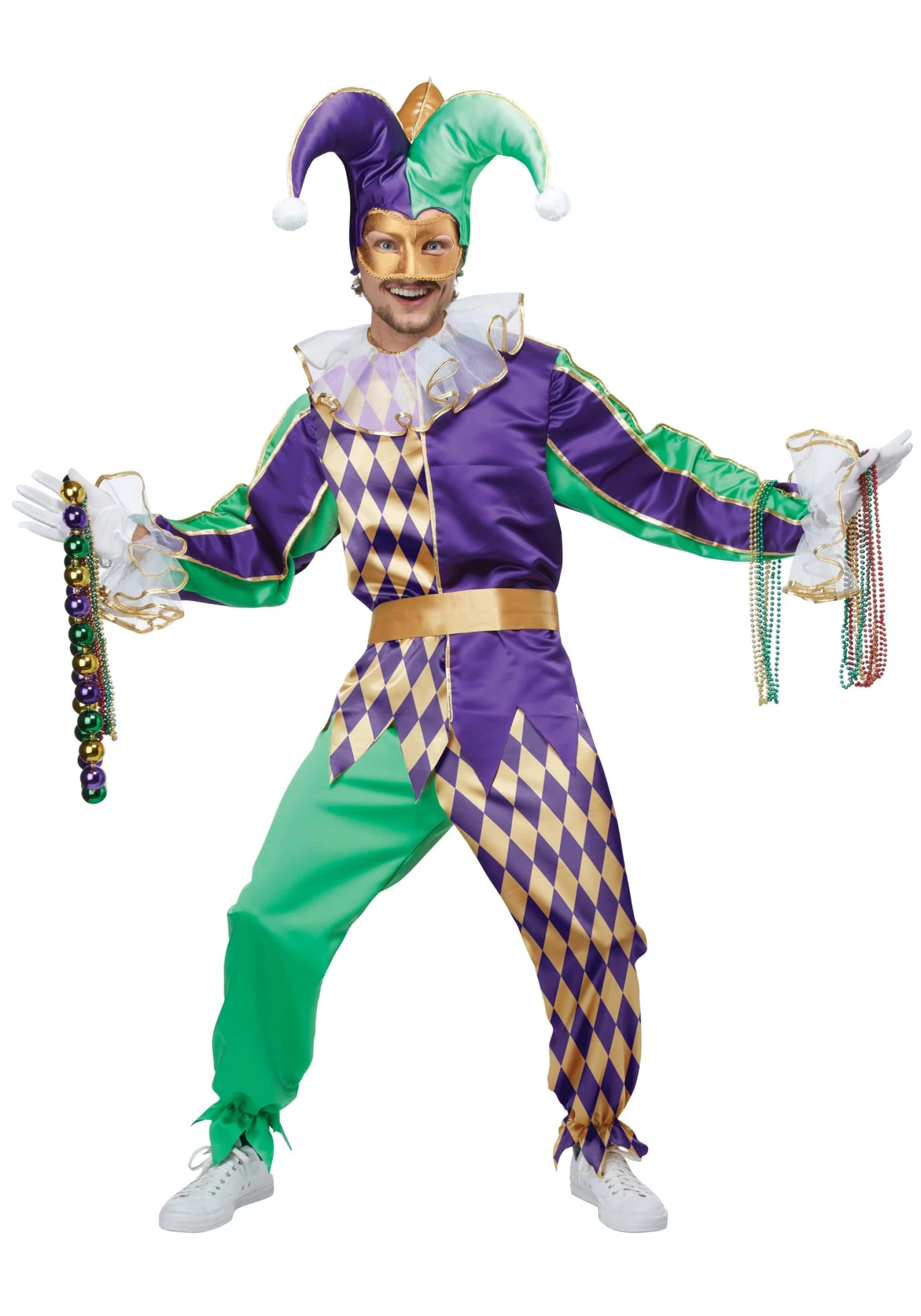 Mardi Gras Jester Men's Costume 1 Mardi Gras Jester Men's Costume